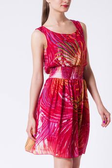 Легкое шелковистое платье с поясом-резинка CONVER со скидкой